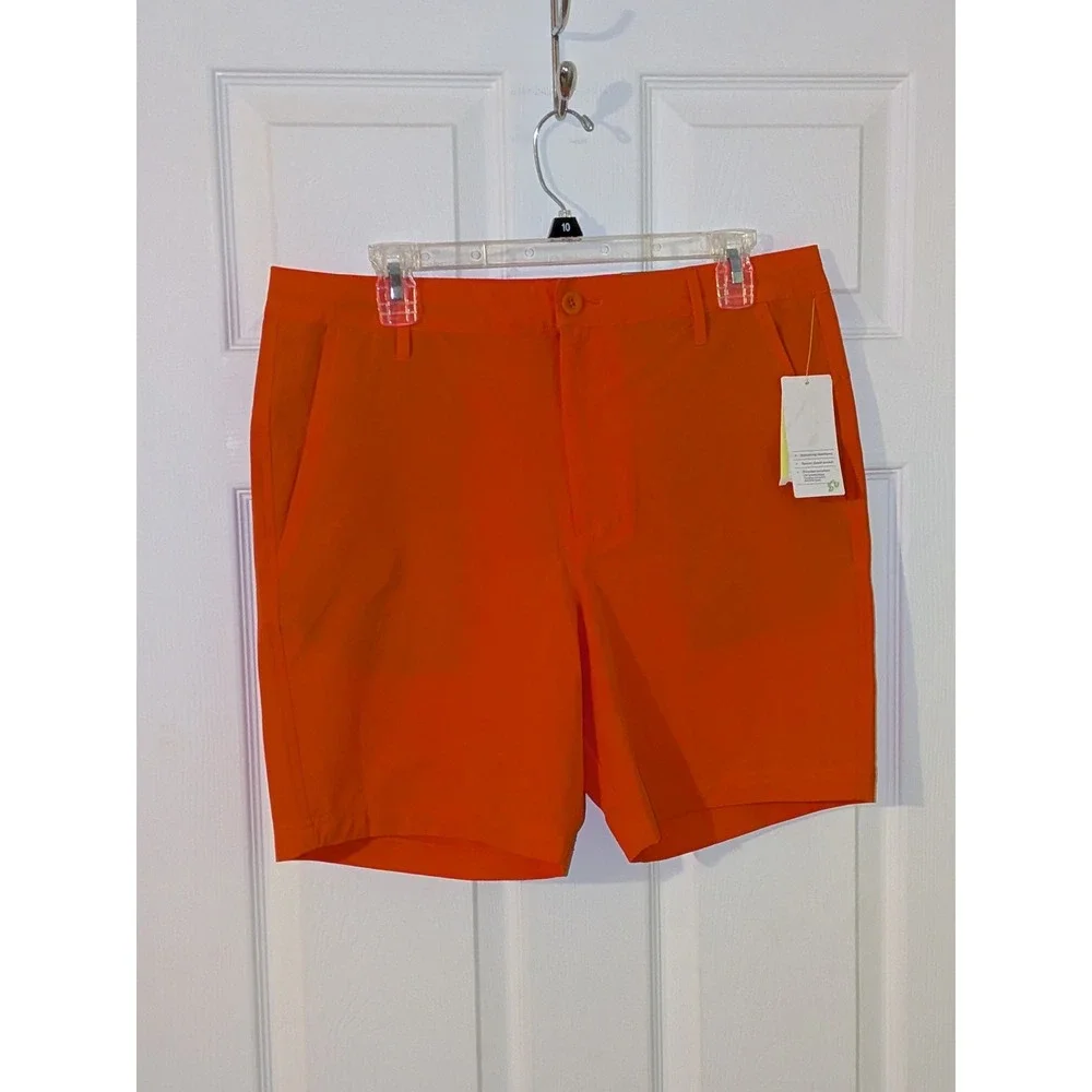 All in Motion Hybrid‎ Shorts Mens Medium Orange Athletic Golf Casual NWT